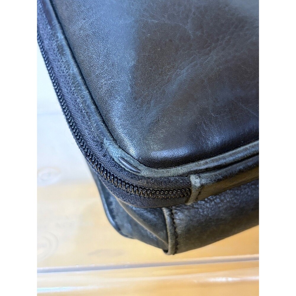 Vintage Fossil Black Leather Crossbody Travel Purse Shoulder Bag - Picture 12 of 14